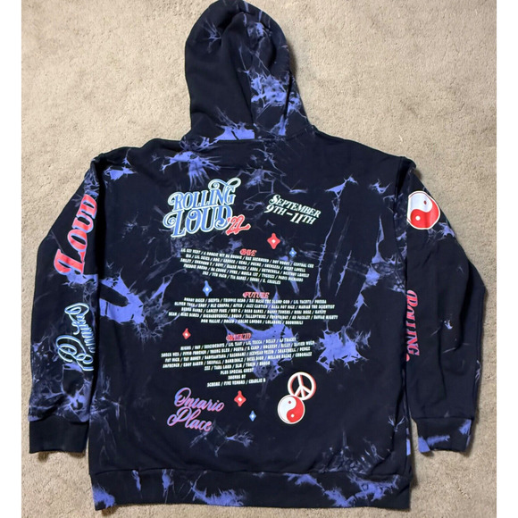 Rolling Loud Hoodie Mens XL All Over Graphic Toronto Canada Hip Hop Grunge - Picture 2 of 9